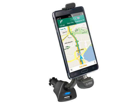 Kaufuniversum - SBS Autohalterung mit Micro-USB-Anschluss und USB-Port für Smartphones bis 5,5"