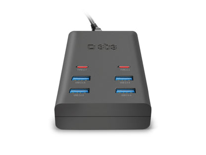 SBS Ladestation mit 4 USB-A- und 2 USB-C-Ports