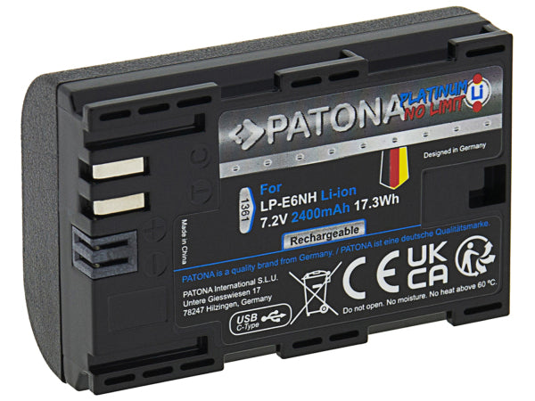 Kaufuniversum - Patona Platinum Canon LP-E6NH USB-C Inp.