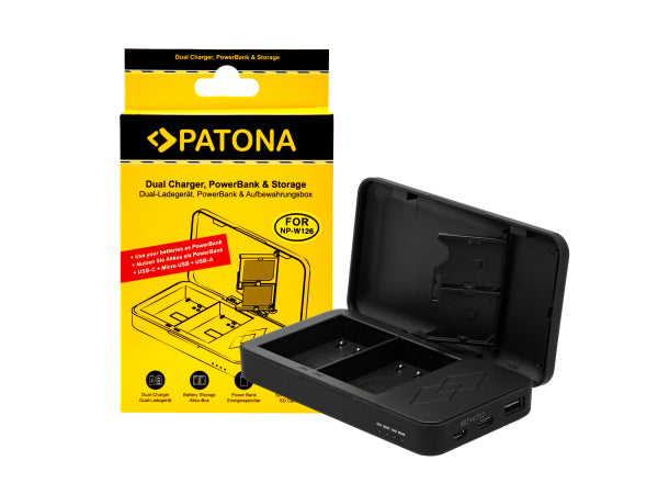 Kaufuniversum - Patona Dual Ladegerät NP-W126 Powerbank