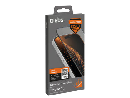SBS Extrem widerstandsfähiges Glas für iPhone 15 mit D3O-Technologie