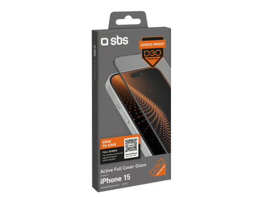 SBS Extrem widerstandsfähiges Glas für iPhone 15 mit D3O-Technologie