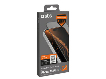 SBS Extrem widerstandsfähiges Glas für iPhone 15 Plus mit D3O-Technologie
