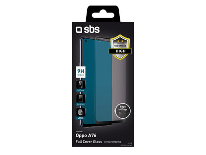 SBS Glas Displayschutz Full Cover für Oppo A76