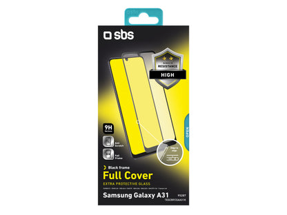 SBS Glas Displayschutz Full Cover für Samsung Galaxy A31/A32 4G/A33