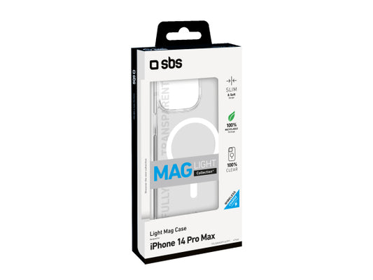 SBS Transparente steife Hülle, kompatibel mit MagSafe-Ladefunktion für iPhone 14 Pro Max