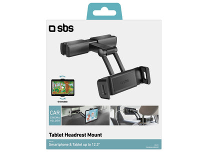 SBS Ausziehbarer Kopfstützenhalter für Smartphones und Tablets bis zu 12,3 Zoll.