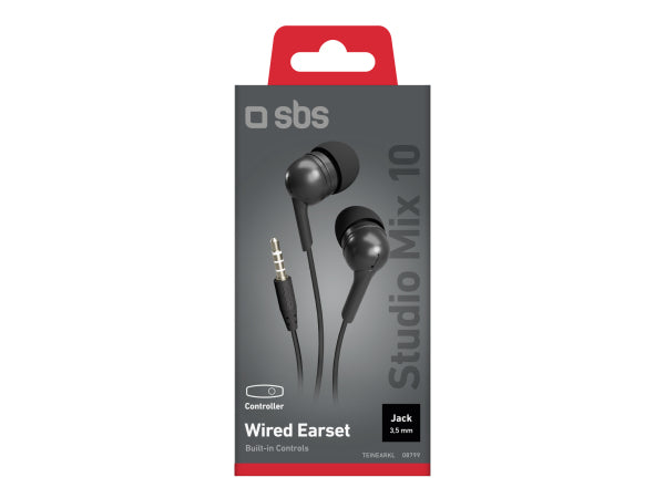 Kaufuniversum - SBS Kopfhörer mit Kabel, Stereo In-Ear Studio Mix 10, 3,5 mm Klinkenstecker mit Mikrofon und Taste zur Gesprächsannahme/ -beendigung