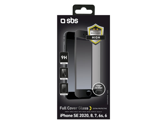 SBS Glas Displayschutz Full Cover für iPhone SE 2020/SE 2022/8/7/6s/6