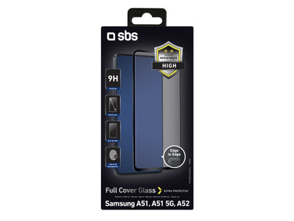 SBS Glas Displayschutz Full Cover für Samsung Galaxy A51/A52/A52s/A53