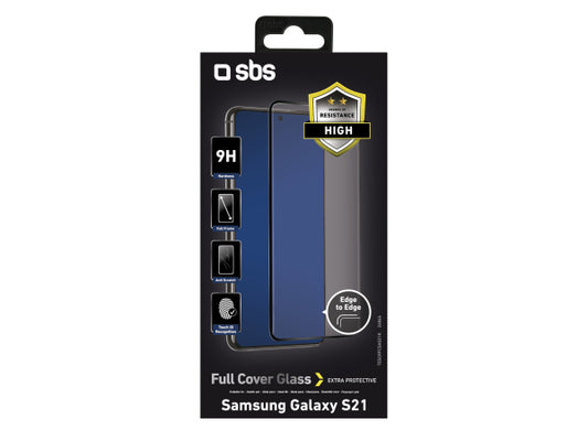 SBS Glas Displayschutz Full Cover für Samsung Galaxy S21