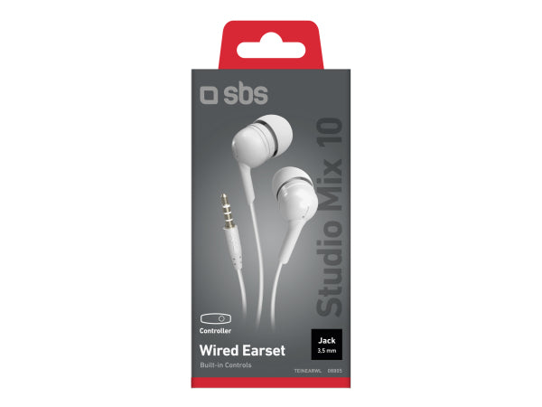 Kaufuniversum - SBS Kopfhörer mit Kabel, Stereo In-Ear Studio Mix 10, 3,5 mm Klinkenstecker mit Mikrofon und Taste zur Gesprächsannahme/ -beendigung