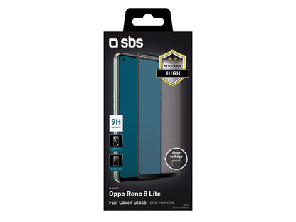 SBS Glas Displayschutz Full Cover für Oppo Reno 8/8 Lite