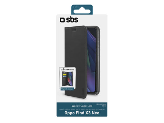 SBS Bookcase Wallet Lite-Hülle für Oppo Find X3 Neo