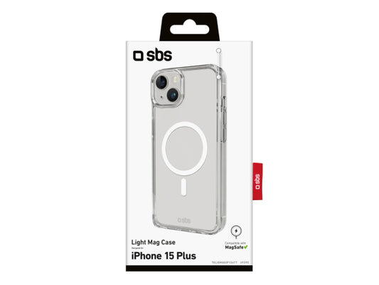 SBS Transparente steife Hülle, kompatibel mit MagSafe-Ladefunktion für iPhone 15 Plus/14 Plus