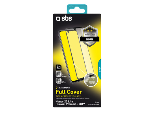 SBS Glas Displayschutz Full Cover für Honor 20 Lite/Huawei P Smart+ 2019