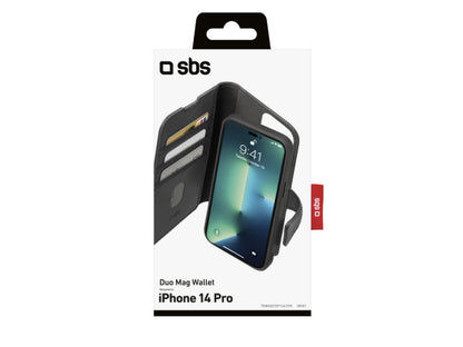 SBS Hülle in Buchform mit abnehmbarer Abdeckung für iPhone 14 Pro