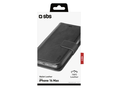 SBS Klapphülle aus echtem Leder für iPhone 14 Plus