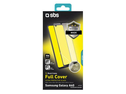 SBS Glas Displayschutz Full Cover für Samsung Galaxy A40