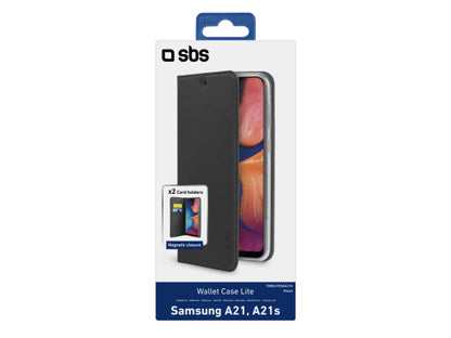 SBS Bookcase Wallet Lite-Hülle für Samsung Galaxy A21