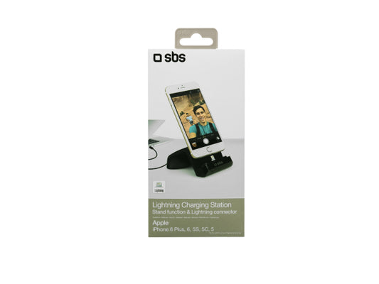 SBS Tischhalterung mit Ladefunktion für iPhone mit Blitzlicht-Anschluss