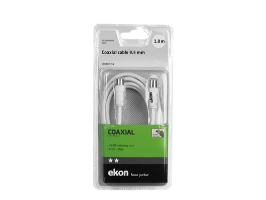 EKON Antennenkabel Stecker / Stecker weiß 75dB