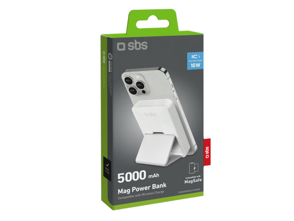 Kaufuniversum - SBS Magnetische kabellose 5000-mAh-Powerbank mit Standfunktion