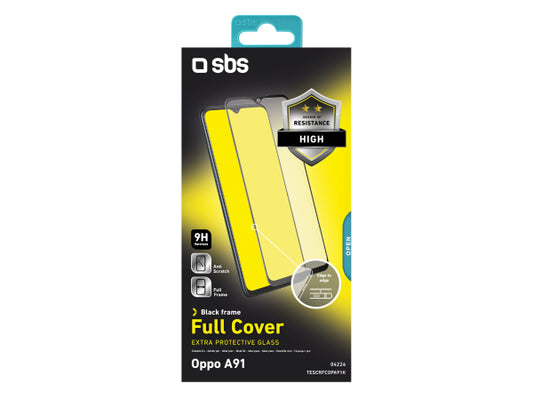 SBS Glas Displayschutz Full Cover für Oppo A91