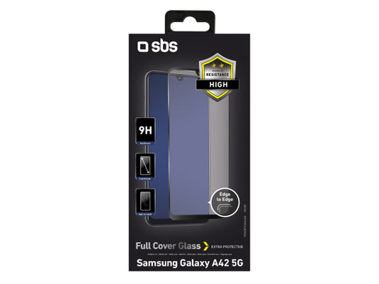 SBS Glas Displayschutz Full Cover für Samsung Galaxy A42