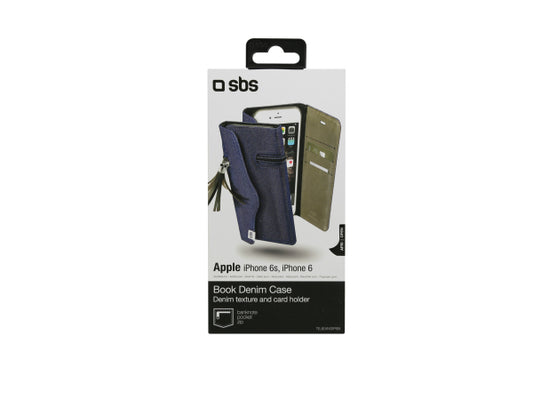 SBS Schutzhülle Denim in Jeans im BOOK-Stil für iPhone 6/6S