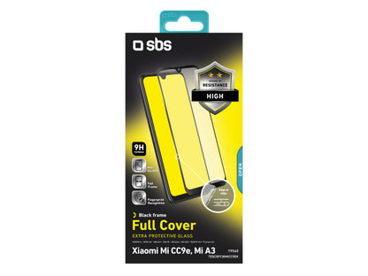 SBS Glas Displayschutz Full Cover für Xiaomi Mi CC9e/Mi A3