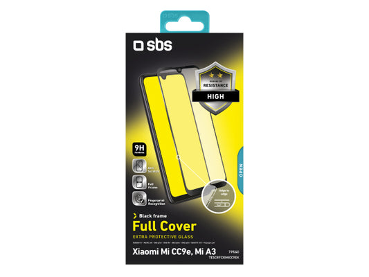 SBS Glas Displayschutz Full Cover für Xiaomi Mi CC9e/Mi A3