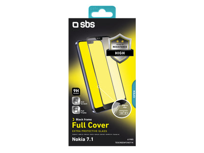 SBS Glas Displayschutz Full Cover für Nokia 7.1