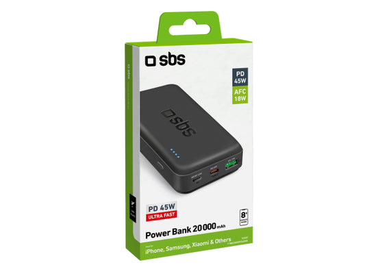 SBS Powerbank mit 20&nbsp;000 mAh und Power Delivery 45&nbsp;W